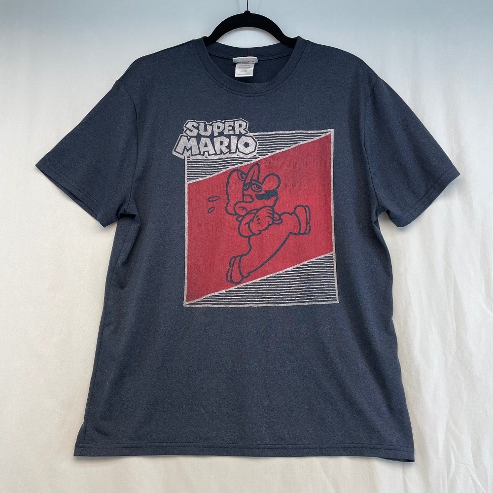 Super Mario Nintendo Graphic T-Shirt Navy Red Men’s Size Medium
